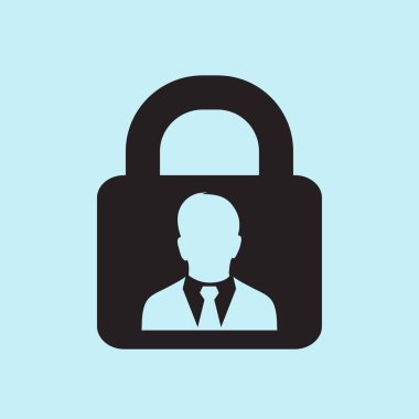 Kullanıcı oturum açma kimlik doğrulama simgesi. Düz tasarım stili. Vektör Eps10.