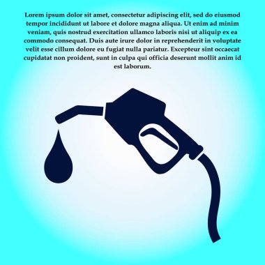 Benzin pompa meme işareti. Benzin istasyonu simgesi. Düz tasarım stili.