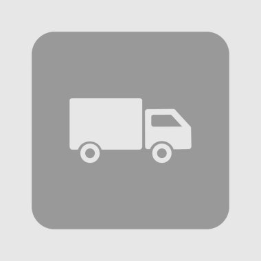 Teslimat kamyonu işareti simgesi. Kargo van sembolü. Sevk irsaliyelerini ve ücretsiz teslim. Düz stil. Vektör Eps 10.