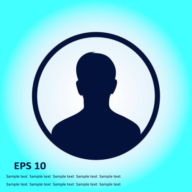Kullanıcı simgesi simgesi. Kişi sembolü. İnsan avatarı. Düz stil. EPS 10.