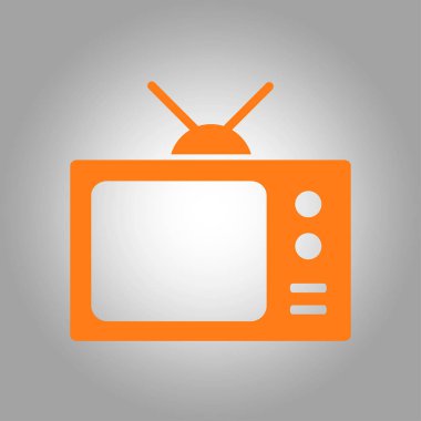 TV simgesi. Düz tasarım stili. Vektör Eps 10. 