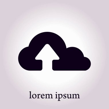Bulut simgesinden yükleyin. Düğme yükleyin. Düz tasarım stili.