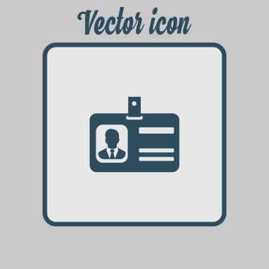 Kimlik kartı simgesi. Düz tasarım stili. EPS 10.