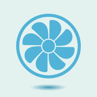 Egzoz vantilatörü simgesi. Havalandırma sembolü.