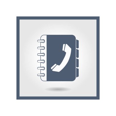 Telefon Rehberi düz simgesi. Düz tasarım stili.