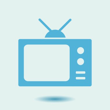 TV simgesi. Düz tasarım stili. Vektör Eps 10. 