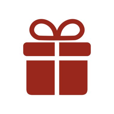 Hediye kutusu simgesi. vektör illüstrasyonu