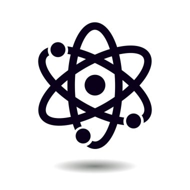 Atom işareti simbol. Atom parçası simgesi.