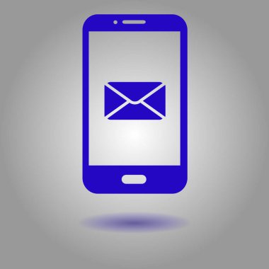 Akıllı telefon e- postası veya SMS simgesi. Mobil posta imzası simgesi.