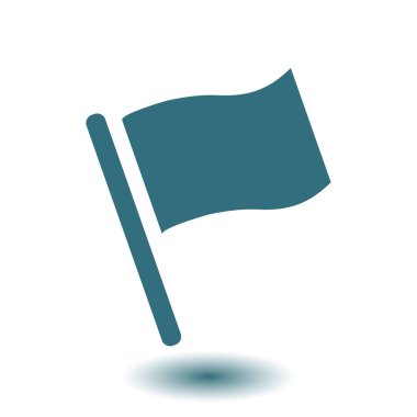 Bayrak simgesi. Yer belirleyici sembol. Düz tasarım biçimi.