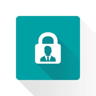 Kullanıcı oturum açma kimlik doğrulama simgesi. Düz tasarım stili. Vektör Eps10.