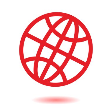 Küre simgesi. Düz tasarım.