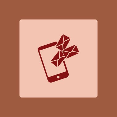 Akıllı telefon e- postası veya SMS simgesi. Mobil posta imzası simgesi.