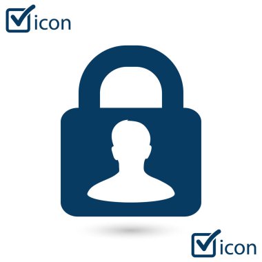 Kullanıcı oturum açma kimlik doğrulama simgesi. Düz tasarım stili.