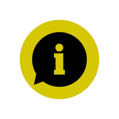 Bilgi işareti simgesi. Bilgi: konuşma balonu sembolü, vektör çizim 