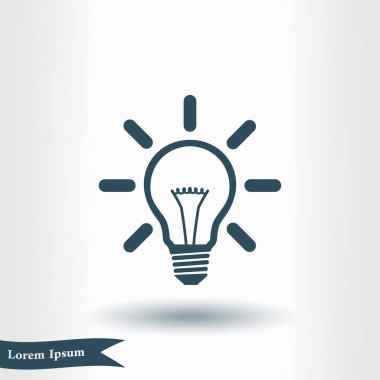 Işık lamba işareti simgesi. Fikir ampul simgesi.