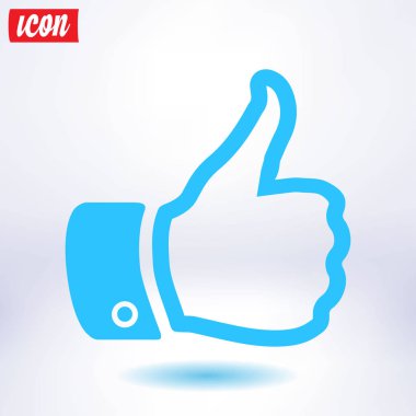 Simge gibi. El parmak tabela. Sembol başparmak. Düz tasarım stili. 