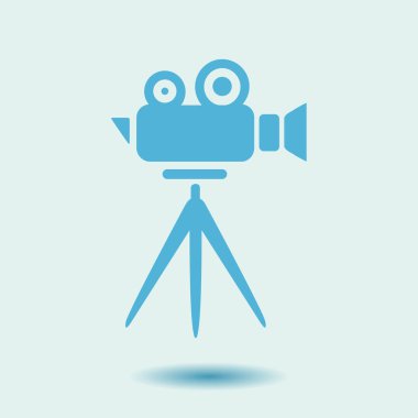 Sinema kamera simgesi. Düz tasarım stili. Vektör Eps 10.