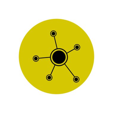 Sosyal ağ tek simge. Küresel teknoloji veya sosyal ağ.