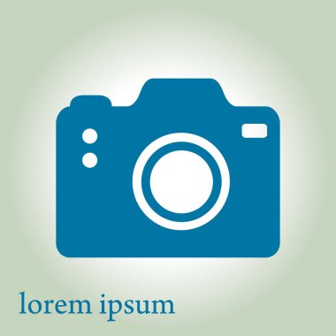 Fotoğraf makinesi simgesi. DSLR kamera simgesi. Dijital kamera. Düz tasarım biçimi. 