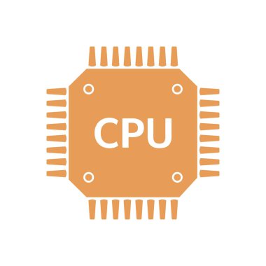 Devre kartı simgesi. Teknoloji düzeni kare simgesi. Düz tasarım stili.