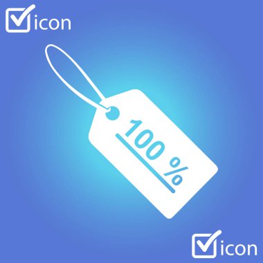 Satılık Etiketler simgesi. Düz tasarım stili. Rozet etiketi, bir fiyat etiketi, indirim