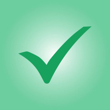 Onay işareti simgesi. Düz tasarım stili. Vektör Eps 10.