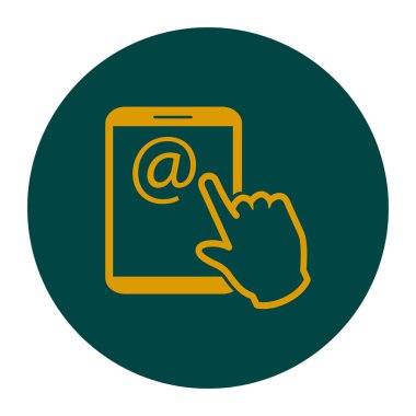 Değmek perde tablet Pc işareti simgesi. El işaretçi simgesi. Posta ekran Tablet PC.