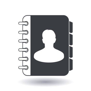 Adres Defteri simgesini. Düz tasarım stili. Eps10.