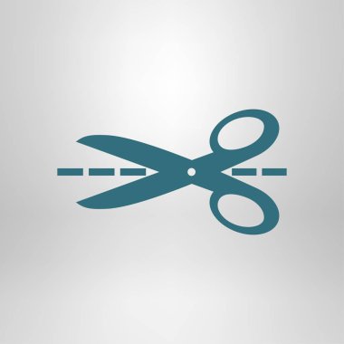 Makas ile kesme hatları simgesi.