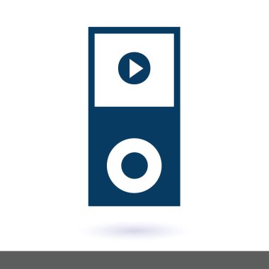 taşınabilir kitle iletişim araçları oyuncu simgesi. düz tasarım stili. vektör eps 10.