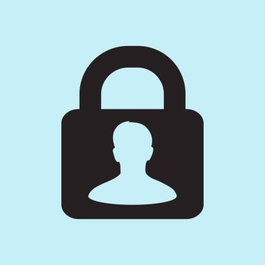 Kullanıcı oturum açma kimlik doğrulama simgesi. Düz tasarım stili. Vektör Eps10.