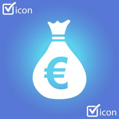 Euro para birimi simgesini EUR'dir. Düz tasarım stili. 