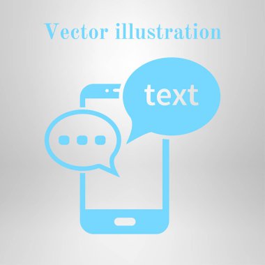 Mobil sohbet simgesi. Cep telefonu Web sohbet ve iletişim temsil eden.