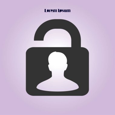 Simgesini kilidini. Düz tasarım stili. Vektör Eps10 