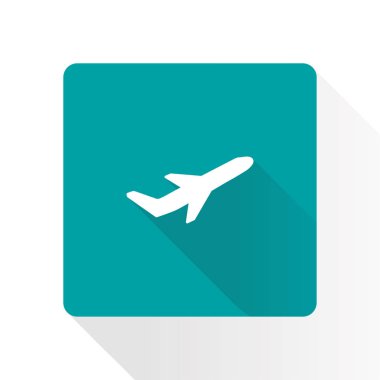 Uçak uçuş biletleri hava sinek seyahat kalkış siluet öğesi. Uçak sembolü. Seyahat etmek simge. Düz tasarım. EPS 10.