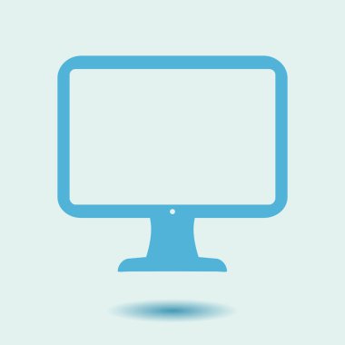 bilgisayar ekran işareti simgesi. Monitör simgesi. Düz tasarım stili.