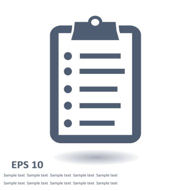 Listesi vektör simgesini denetleyin. Düz tasarım.