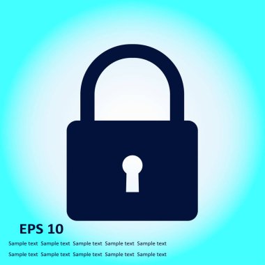 Kilit simgesi. Düz tasarım tarzı. Vektör EPS10.