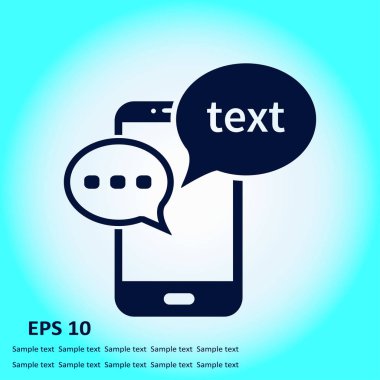 Mobil sohbet simgesi. Cep telefonu Web sohbet ve iletişim temsil eden.