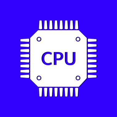 Devre kartı simgesi. Teknoloji düzeni kare simgesi. Düz tasarım stili.