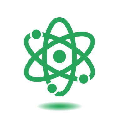 Atom işareti simbol. Atom parçası simgesi.