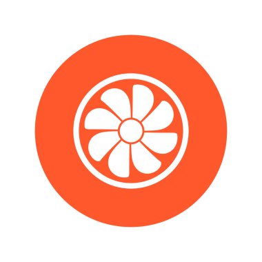 Egzoz vantilatörü simgesi. Havalandırma sembolü.