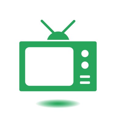 TV simgesi. Düz tasarım stili. Vektör Eps 10. 