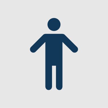 İnsan erkek işaret simgesi. Erkek Sembolü. Erkekler tuvaleti. Düz stil. EPS 10.