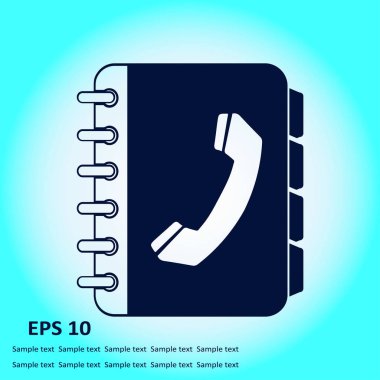 Telefon Rehberi düz simgesi. Düz tasarım stili.