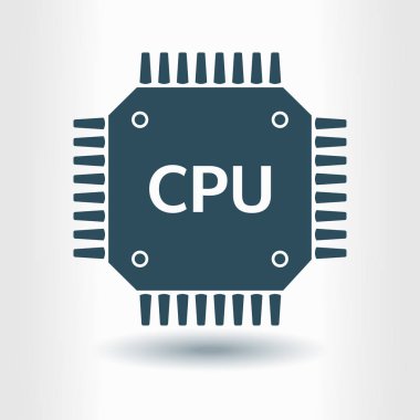 Devre kartı simgesi. Teknoloji düzeni kare simgesi. Düz tasarım stili.