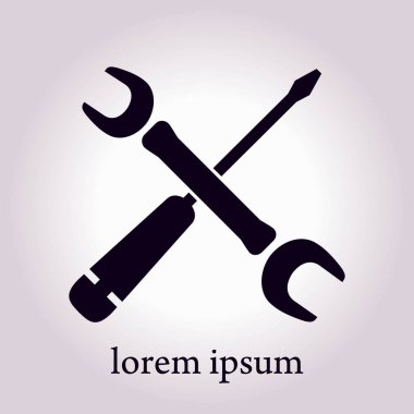 Onarım simgesi. Hizmet erkek. Araçlar singn. Düz tasarım stili.