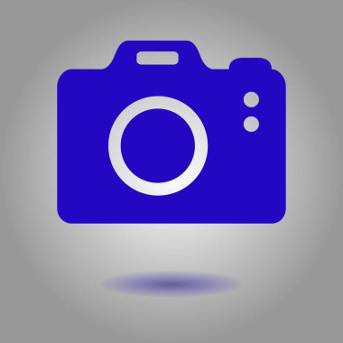 Fotoğraf makinesi simgesi. DSLR kamera simgesi. Dijital kamera. Düz tasarım biçimi. 