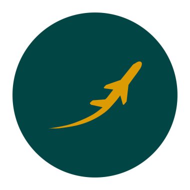 Uçak uçuş biletleri hava sinek seyahat kalkış siluet öğesi. Uçak sembolü. Seyahat etmek simge. Düz tasarım. EPS 10.